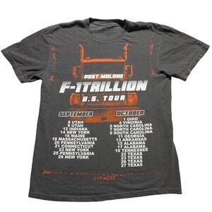 Post Malone F-1 Trillion US Tour 2024 T-Shirt Gray Large